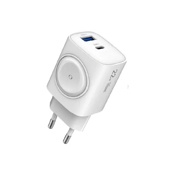 Linktech C320 Safe 22W Çift Portlu Hızlı Şarj Adaptörü + Akıllı Saat Şarj Desteği