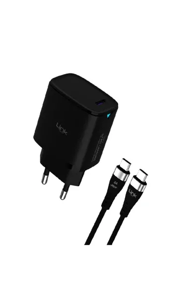 Linktech C316 Safe GaN Tip-C Kablolu 45W Hızlı Şarj Adaptörü