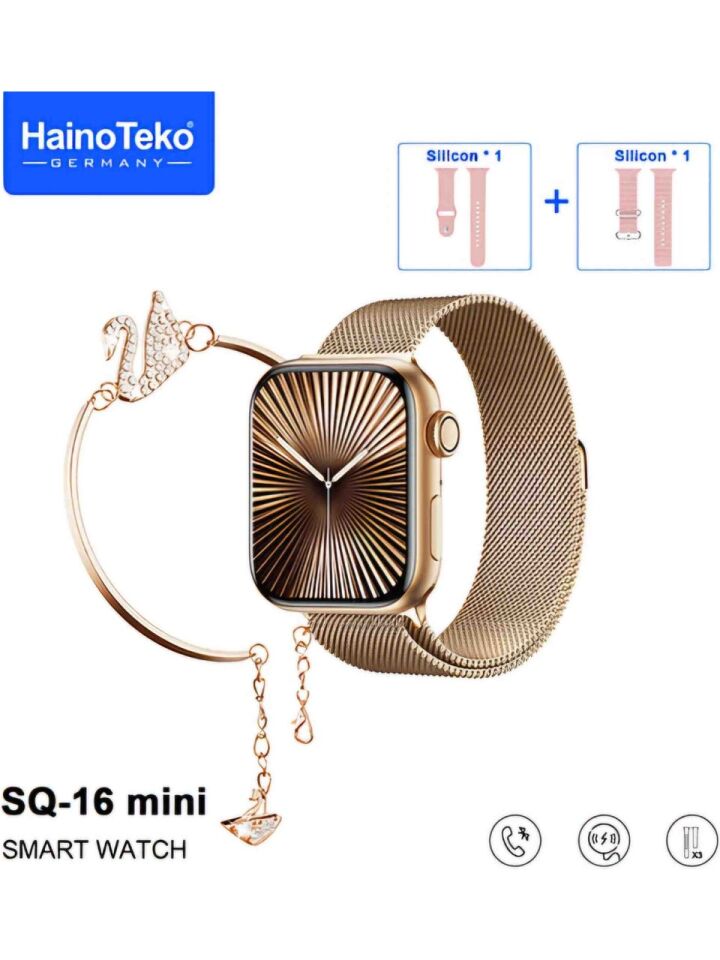 Haino Teko Germany SQ16 Mini Akıllı Saat, 3 Kordon 1 Adet Bileklik
