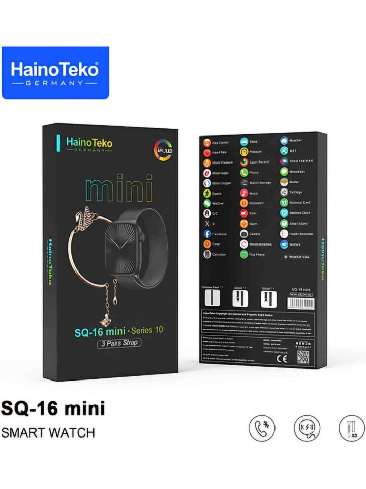Haino Teko Germany SQ16 Mini Akıllı Saat, 3 Kordon 1 Adet Bileklik
