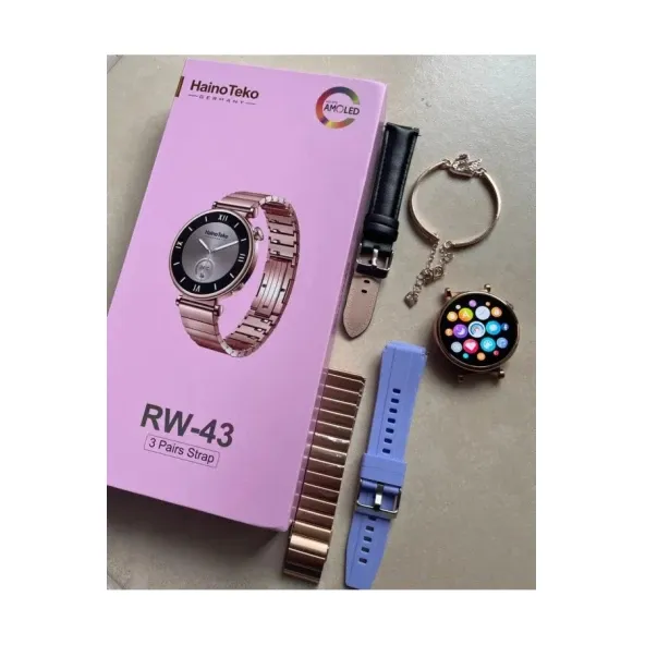 Haino Teko Germany RW-43 Amoled Ekran 3 Kordon Bileklik Hediyeli Kadın Akıllı Saat