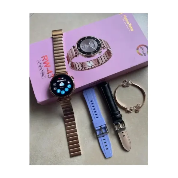 Haino Teko Germany RW-43 Amoled Ekran 3 Kordon Bileklik Hediyeli Kadın Akıllı Saat