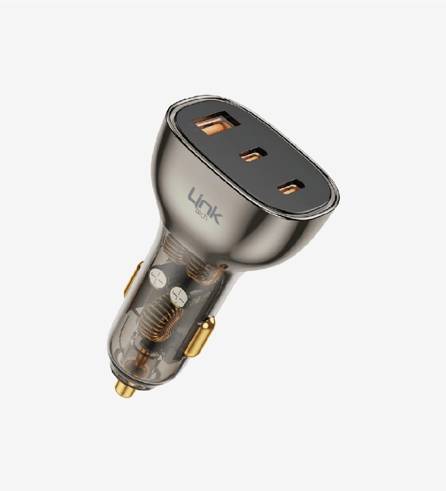 Linktech C506 Şeffaf 80W Çift PD (30+20W) & QC 30W Süper Hızlı Araç Şarj Cihazı